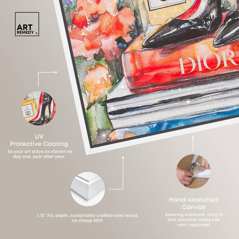 Lovely Garden Books and Heels Canvas by Art Remedy