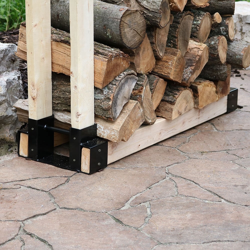 8 Foot Firewood Log Rack with Cover by Pure Garden 