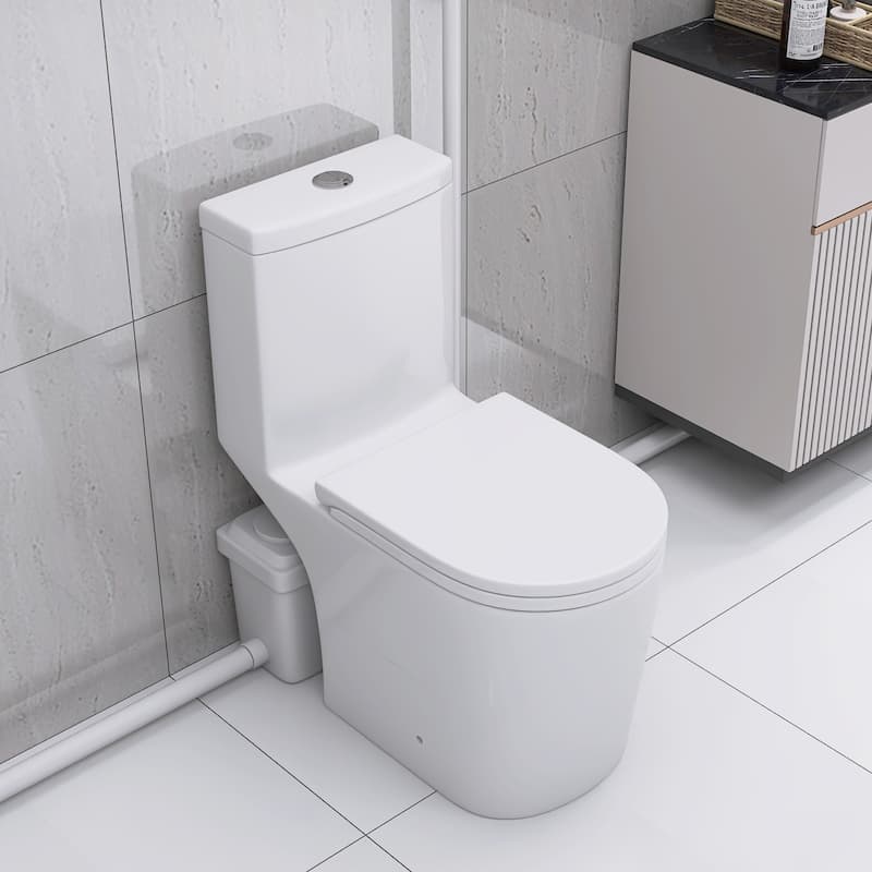Upflush Toilet,600W Macerating Toilet System,Powerful Dual Flush,Elong 17.25 ADA,Soft-Close,3 Water Inlets to Sink,Shower