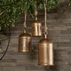 preview thumbnail 48 of 77, Gold, Gray, Bronze, Black or Red Metal Tibetan Inspired Decorative Cow Bells with Jute Hanging Rope (Set of 3) Gold - Distressed