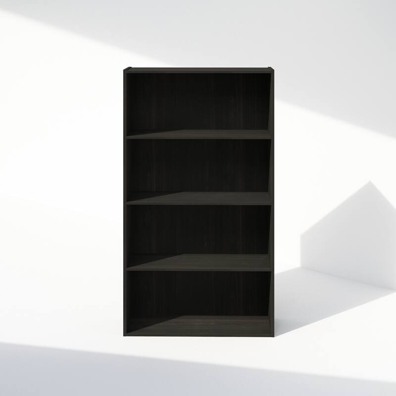 41.7 in. Tall Espresso Wood 4-Shelf Bookcase