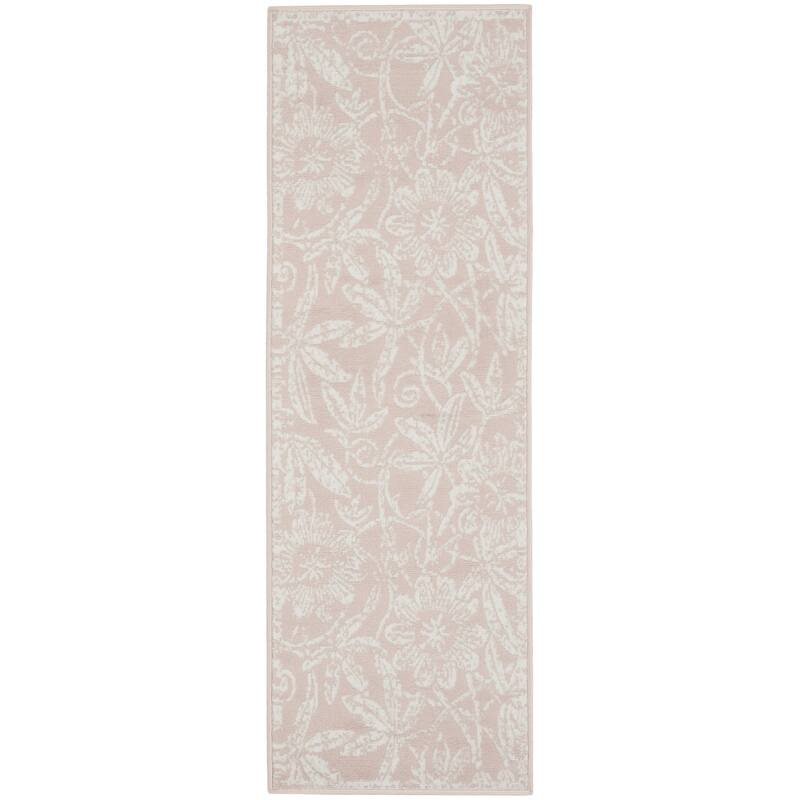 Focuq Power Loomed Distressed Floral Traditional Stain Resistant Area Rug By HomeRoots