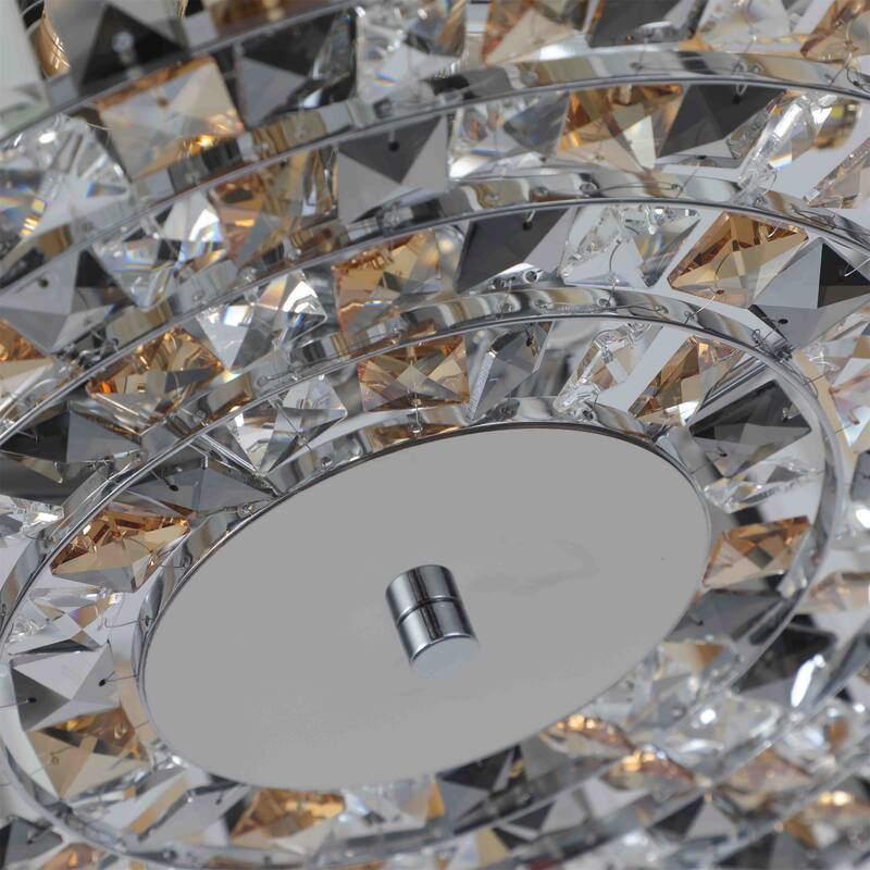 Transparent Modern Round Crystal Chandelier for Living Room