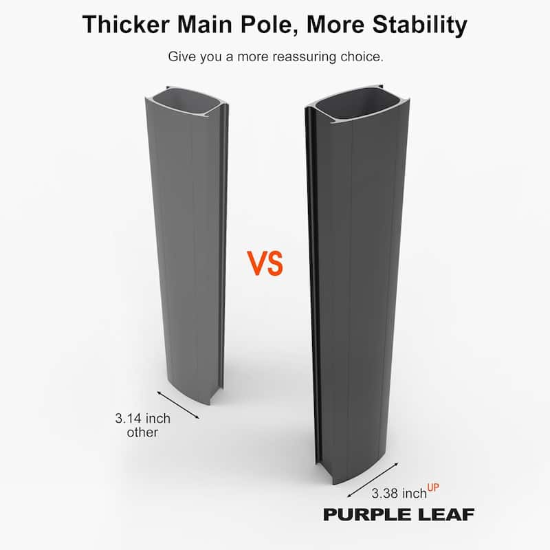 PURPLE LEAF 10ft Double Top Stylish Cantilever Patio Umbrella with Base