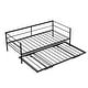 preview thumbnail 8 of 6, Twin Size Black Metal Daybed with Pop-up Trundle