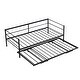 preview thumbnail 8 of 24, Twin Size Metal Daybed wAdjustable Trundle,Daybed Frame,Pop Up Trundle