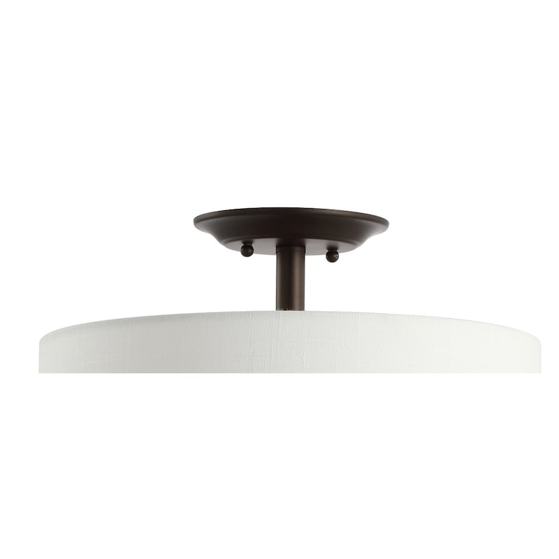David 15" Metal LED Semi-Flush Mount, Oil Rubbed Bronze/White by JONATHAN Y