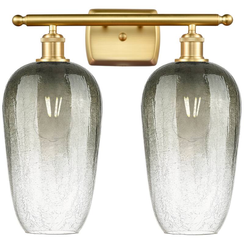 Innovations Lighting Endless Possibilities Ballston - Brookhaven Flute - 2 Light 17" Bath Vanity Light - Slate/Satin Gold