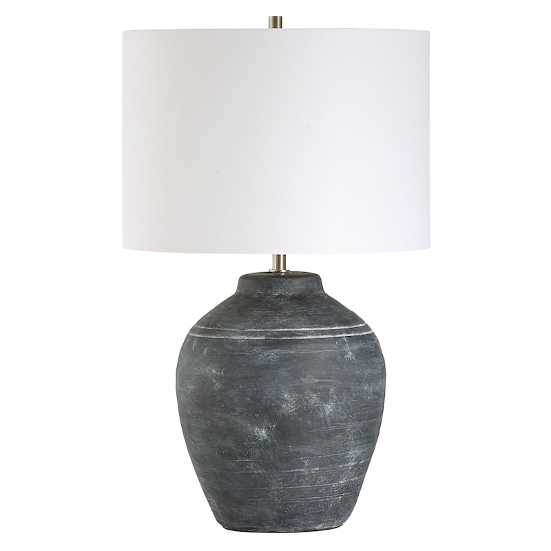 Porch & Den Weathered Black Ceramic Table Lamp