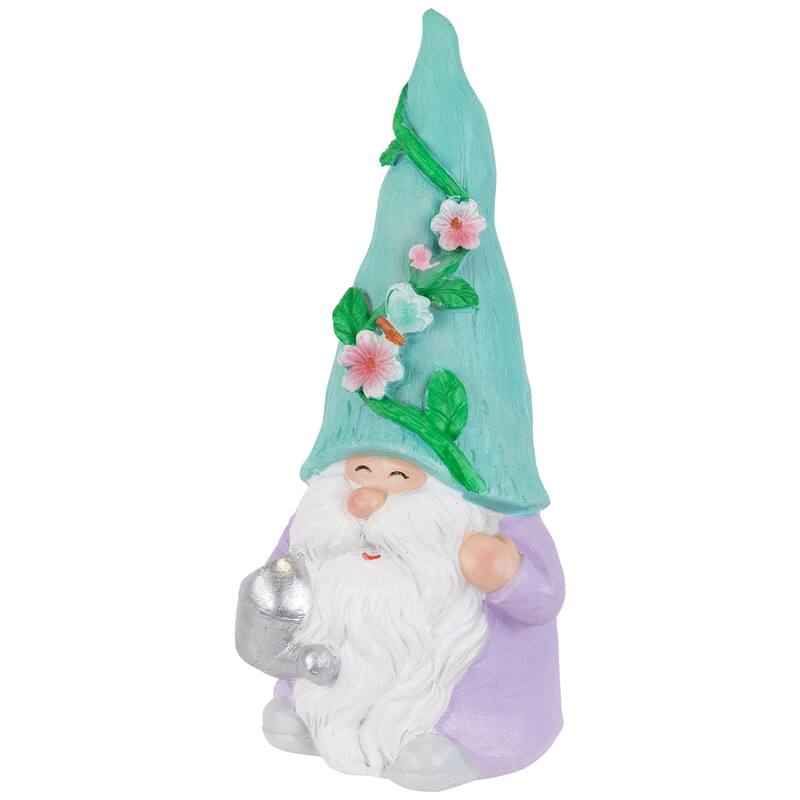 Happy Gardening Gnome with Watering Can Outdoor Garden Statue - 7.75"