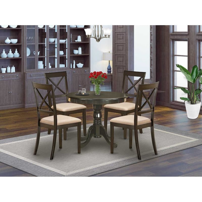 Round Kitchen Dining Table Set - 42 Inch Table with 4 Chairs - Modern Dinette Set