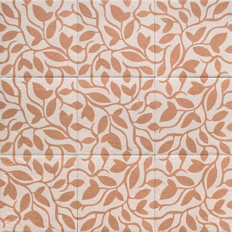 Verity Vine 8x8 Matte Porcelain Encaustic Tile - Floor, Wall, Backsplash