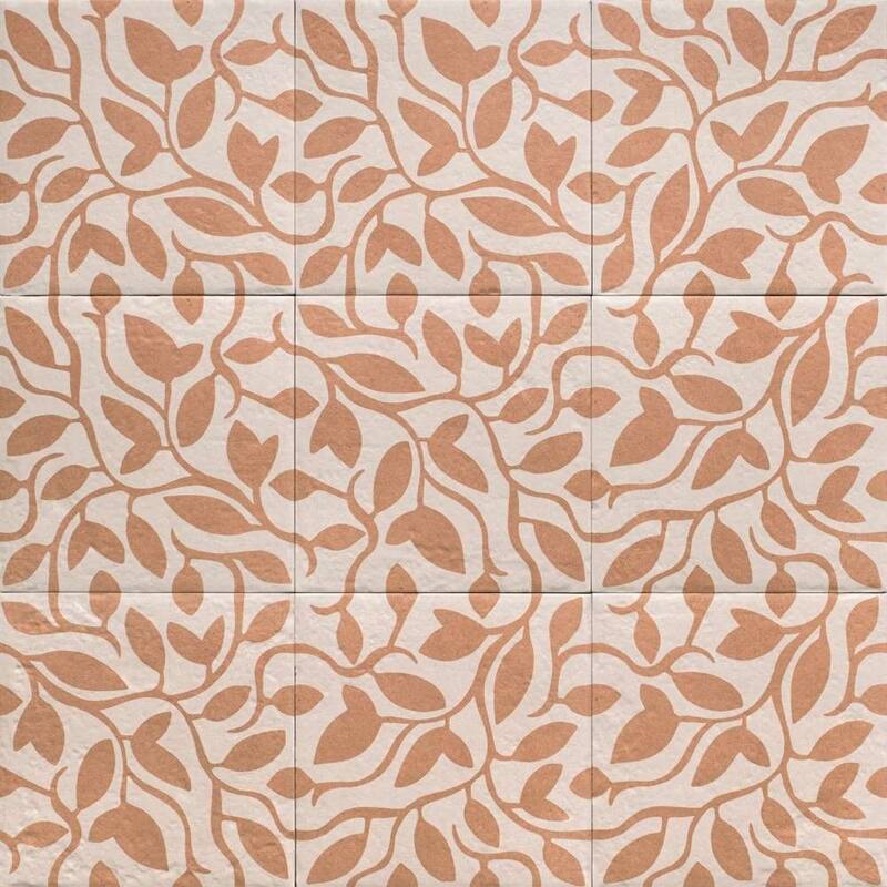 The Tile Life Verity Vine 8x8 Matte Patterned Porcelain Floor & Wall Tile