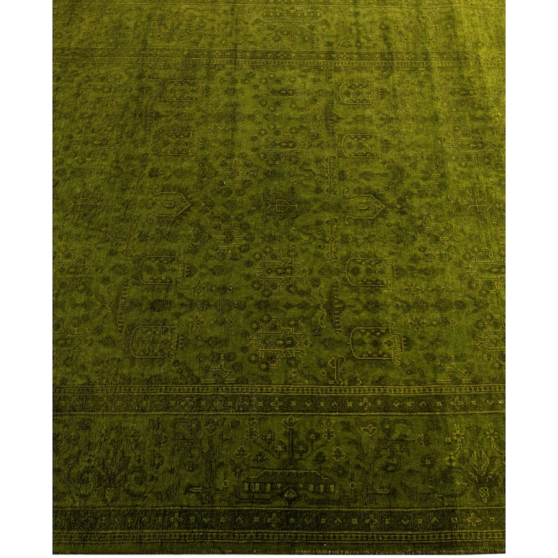 Overdyed One-of-a-Kind Hand-Knotted Area Rug - Green - 3' 10" x 6' 1"