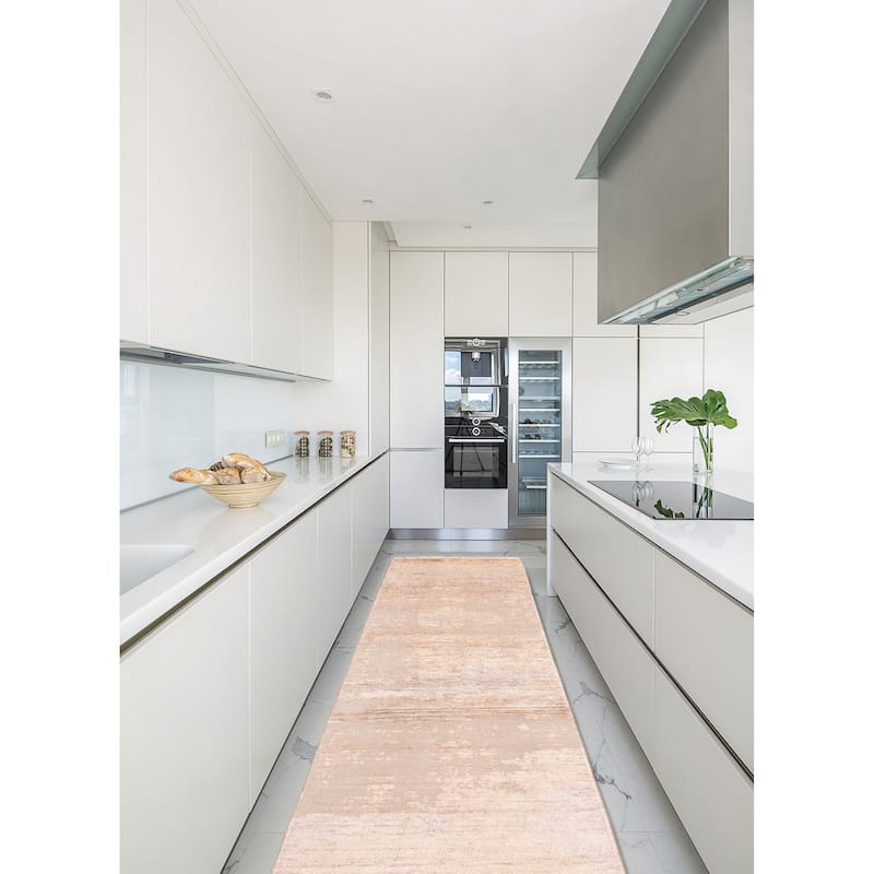 ECARPETGALLERY Hand-knotted Legacy Beige Silk, Wool Rug - 2'6 x 11'5