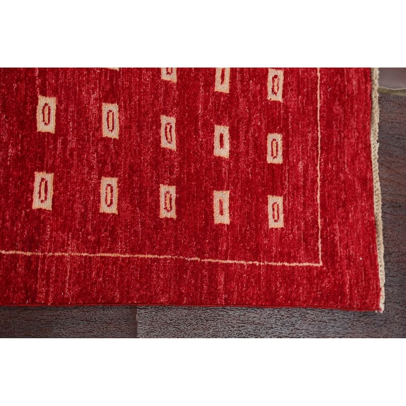 Gabbeh Kashkoli Oriental Wool Runner Rug Hand-knotted Hallway Carpet - 2'7" x 8'4"
