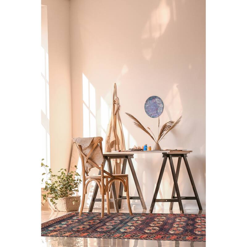 ECARPETGALLERY Hand-knotted Baluch Dark Navy Wool Rug - 4'3 x 8'10