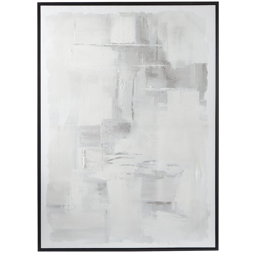 Canvas Abstract Framed Wall Art with Black Frame - Gray - Roche River Decor