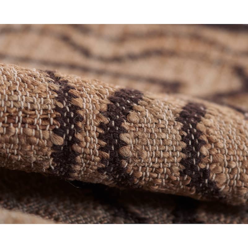 Erin Gates by Momeni Orchard Ripple Brown Hand Woven Wool and Jute Rug