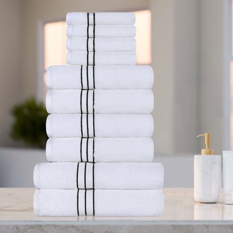 Turkish Cotton 10 Piece Absorbent Heavyweight Towel Set by Superior - Teal