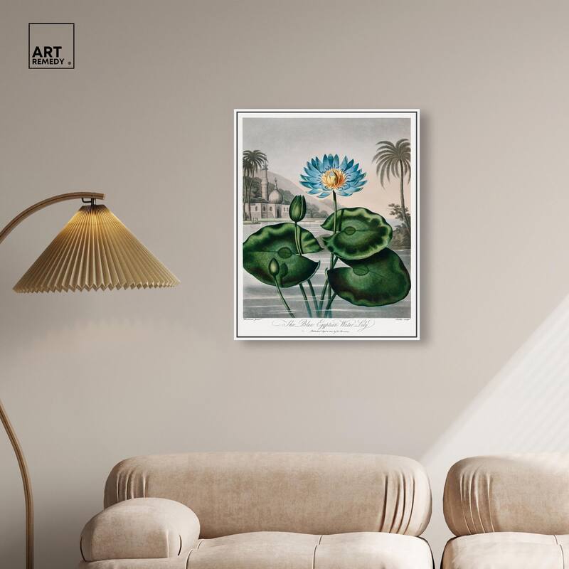 Blue Egyptian Water-Lily Canvas by Art Remedy