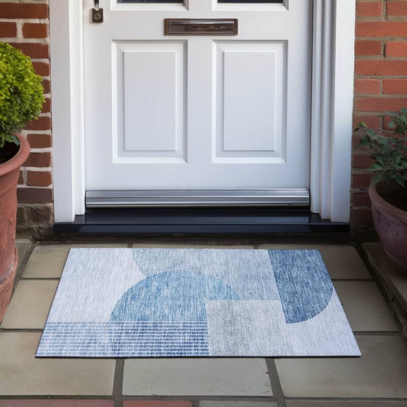 Machine Washable Indoor/ Outdoor Chantille Contemporary Deco Rug