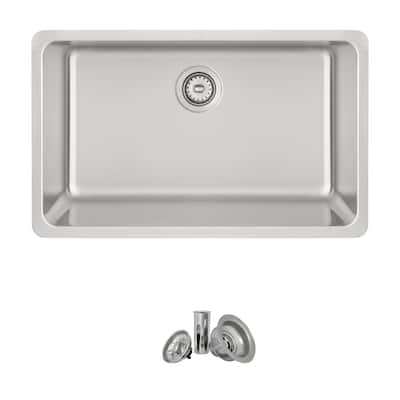 Dual-Mount 30" Stainless Steel Single Bowl Kitchen Sink S-411T - 30" X 18" X 9"