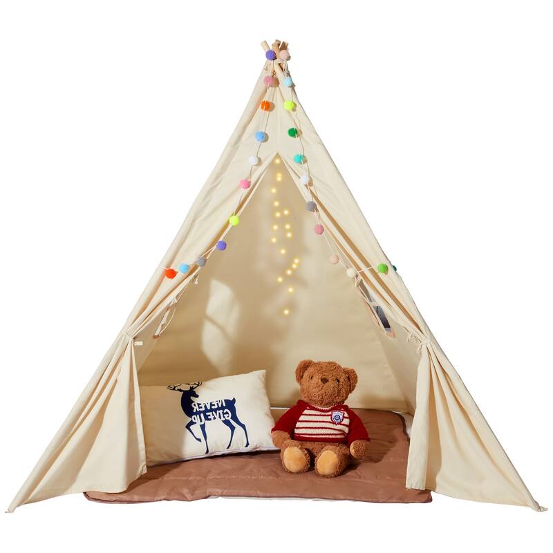 Kids Play Tent for Indoor and Outdoor, Yurt Tent for Boys and Girls - 46.5 x 46.5 x 56.3 inches