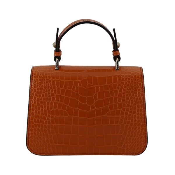 Jimmy Choo Orange Leather Top Handle and Shoulder Women's Bag