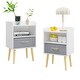 preview thumbnail 7 of 29, Wood Side Table with Collapsible Fabric Drawer and 2-Tier Storage for Kids and Adults