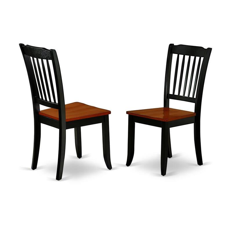 HomeStock 7-Piece Oval Black and Cherry Finish Solid Wood Top Dining Table with 6 Chairs with Slat Back