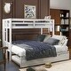 preview thumbnail 3 of 7, White Twin over Pull-out Wood Bunk Bed with Extendable Bottom Bed and Trundle, High Rails, Reversible Ladder