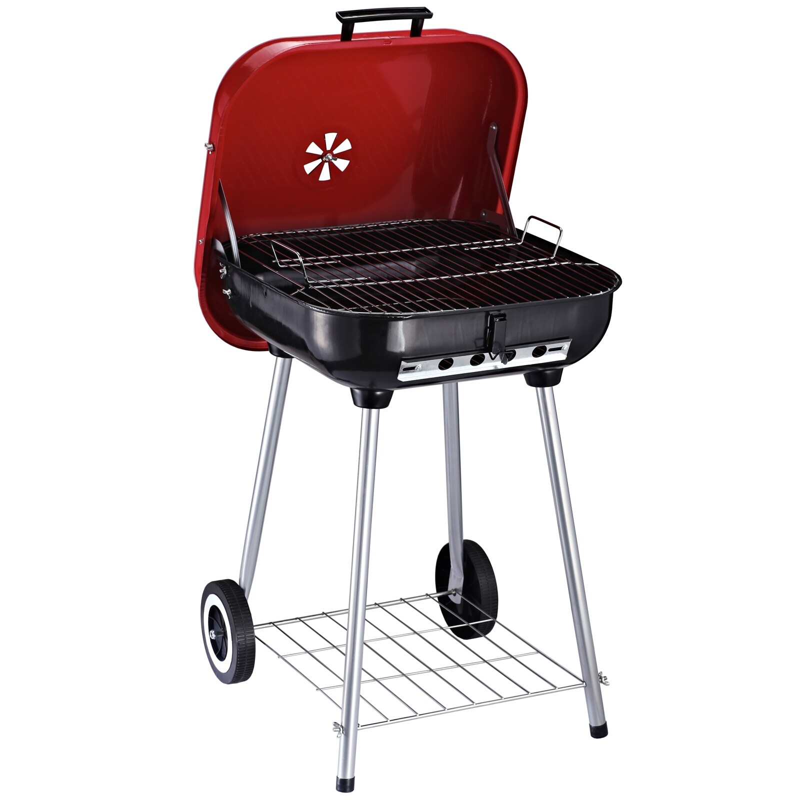 Outsunny 19” Steel Porcelain Portable Outdoor Charcoal Barbecue Grill