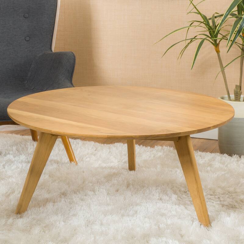 Canton Round Acacia Wood Coffee Table by Christopher Knight Home - Natural