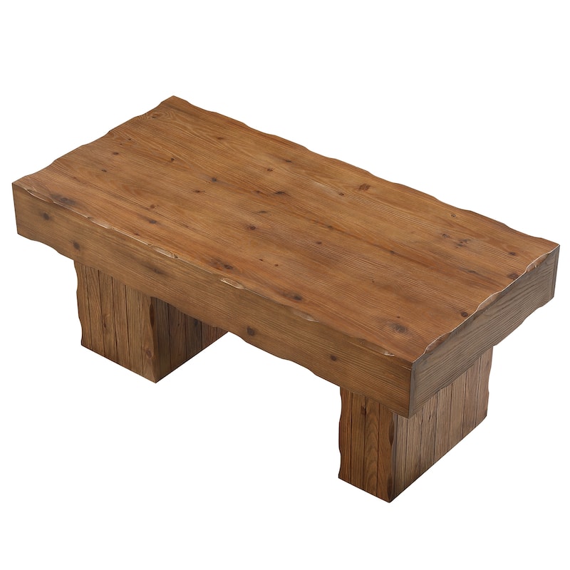 47" Solid Wood Rectangular Coffee Table, Cocktail Tea Center Table for Living Room Office