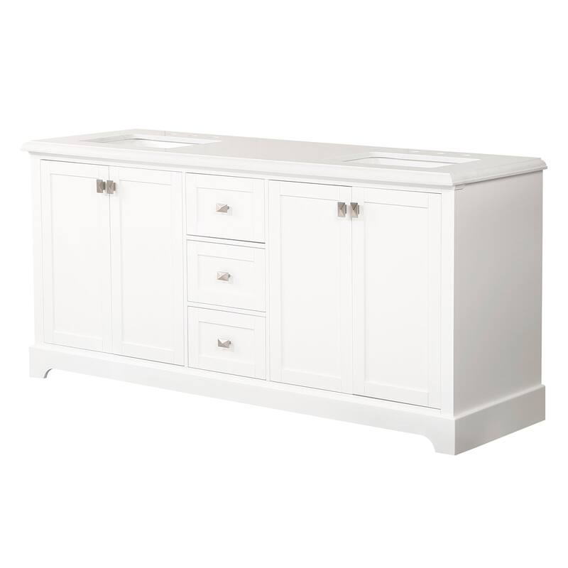 60/72 Inches Plywood Freestanding Bathroom Vanity Set with Drawer and Ceramic Sink
