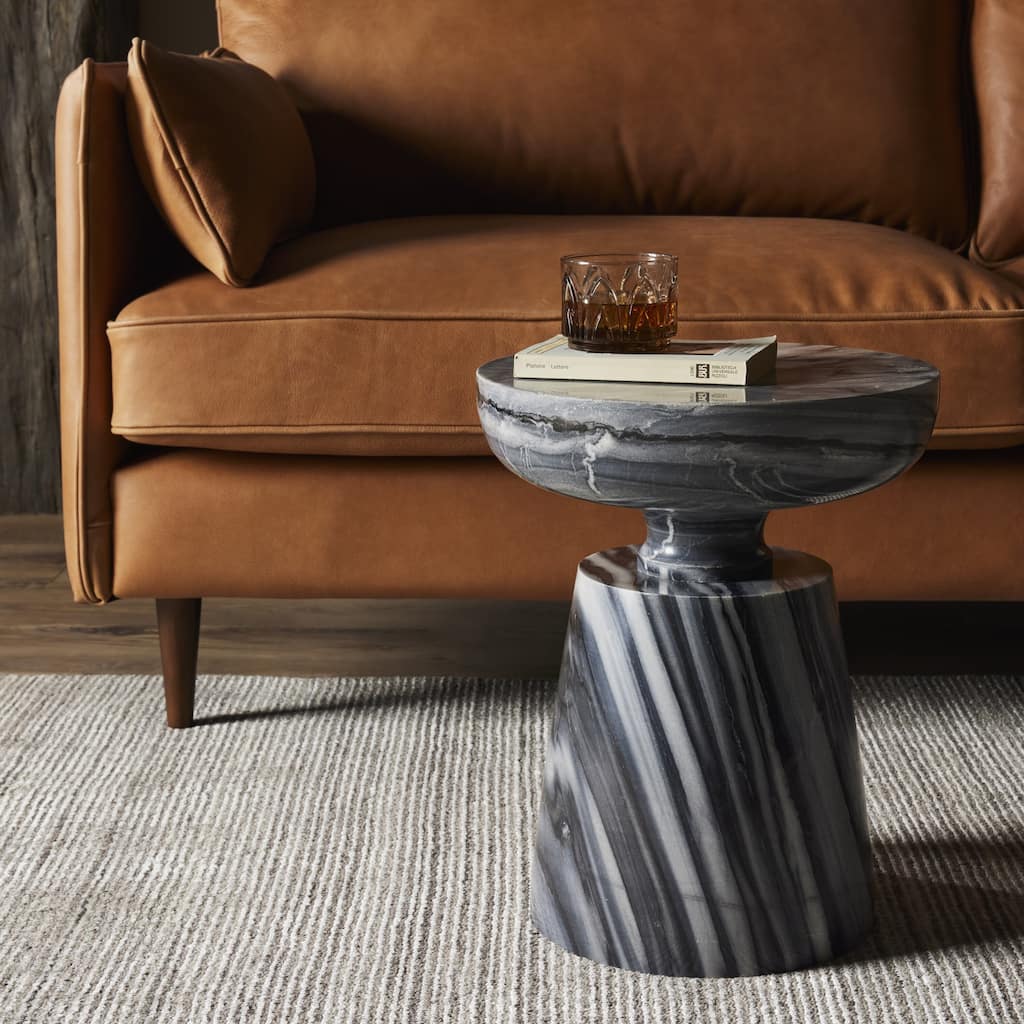 Reily End Table-Ebony Marble Solid