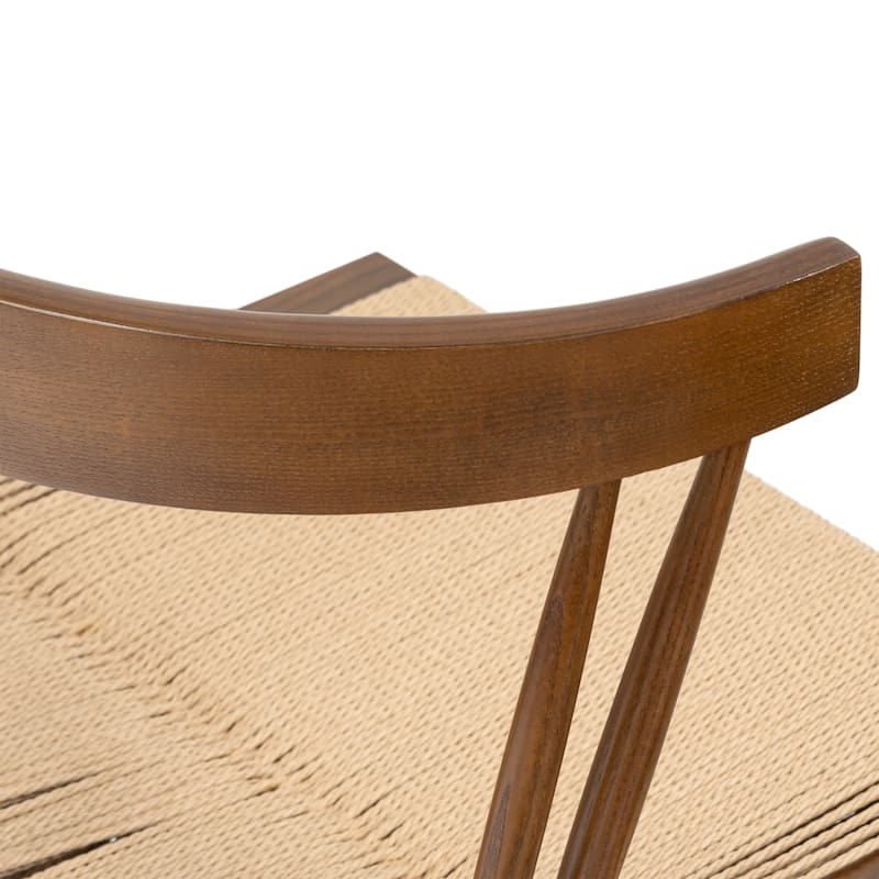 Poly & Bark Ferrara Dining Chair - Wood Frame with Handwoven Hemp Cord Seat
