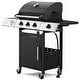 preview thumbnail 9 of 7, 3-Burner Propane Grill with Side Burner, Locking Wheels, 395 Sq. In. Cooking Area, 36,000 BTU