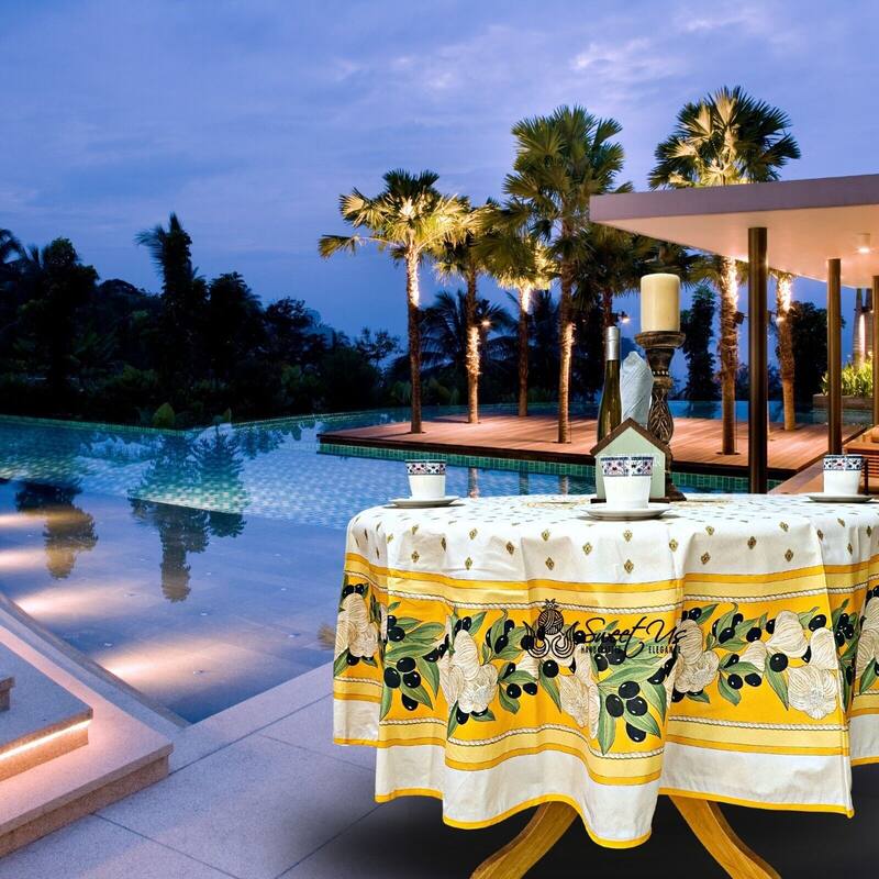 Wipeable Stain Resistant French Acrylic Coated Tablecloth Collection