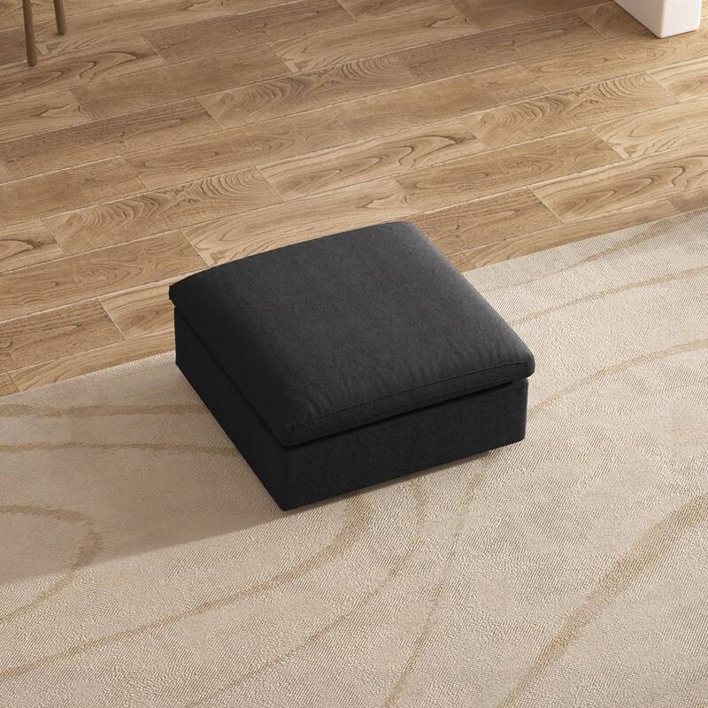 40'' Commix Down-Filled Overstuffed Upholstered Storage Ottomans for Sectional Sofa - Dark Charcoal