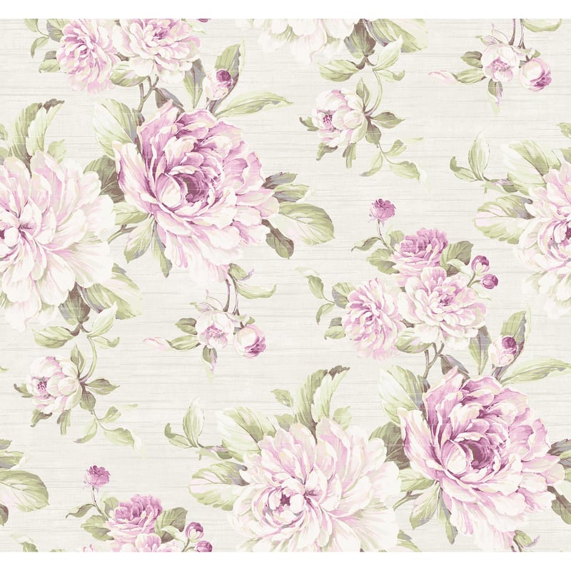Seabrook Designs Mansel Large Peony Unpasted Wallpaper
