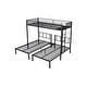 preview thumbnail 9 of 15, Industrial Modern Triple Twin Bunk Bed with Sturdy Metal and Safety Guardrail, Noise Reduced, No Box Spring Needed, Black
