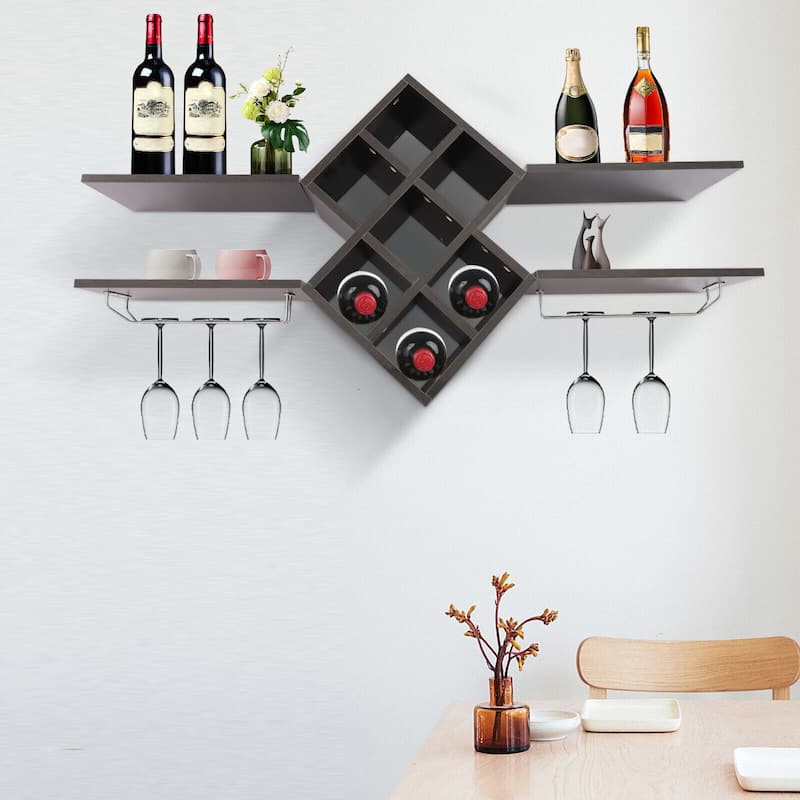 Wall Mount Wine Bottle Display Holder Rack Storage On Sale Bed Bath