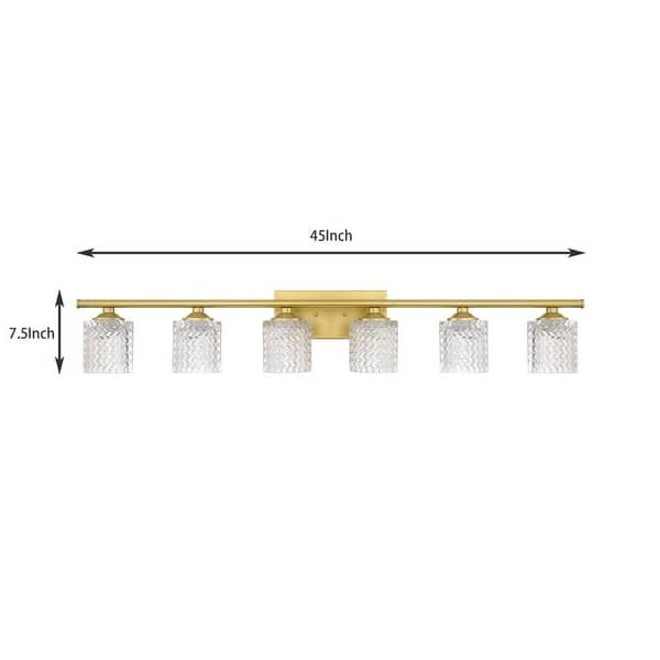 Acroma 6-light Modern Statement Crystal Bathroom Vanity Light - 45 inches