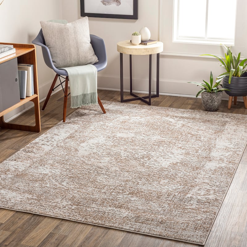 Livabliss Ceyhun Traditional Abstract Area Rug - Beige - 5' 3" x 7'