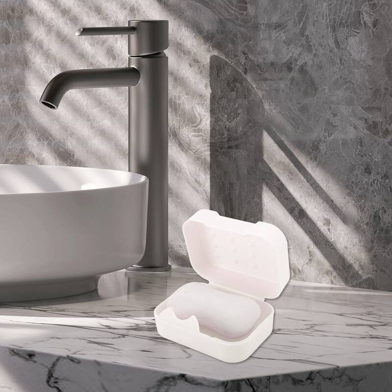 Portable Soap Holder for Bathroom 4.33"x3.15"x1.97" 1 Pc - White