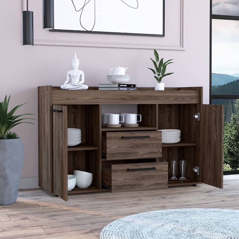 Chapella 2-Drawer Sideboard Dark Walnut - Brown