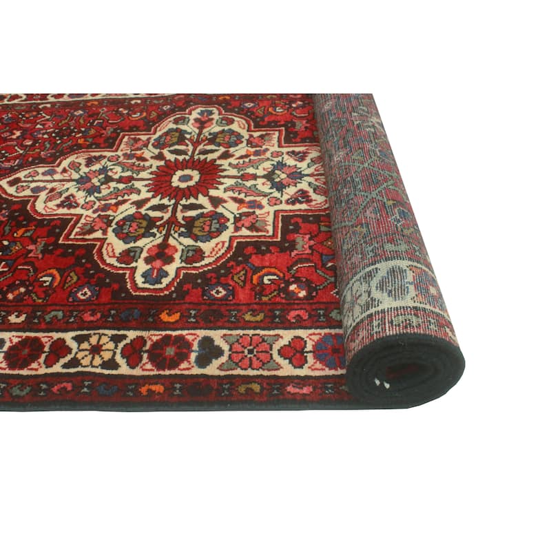 Fine Vintage Distressed Alf Red/Ivory Runner - 3'8" x 10'11"