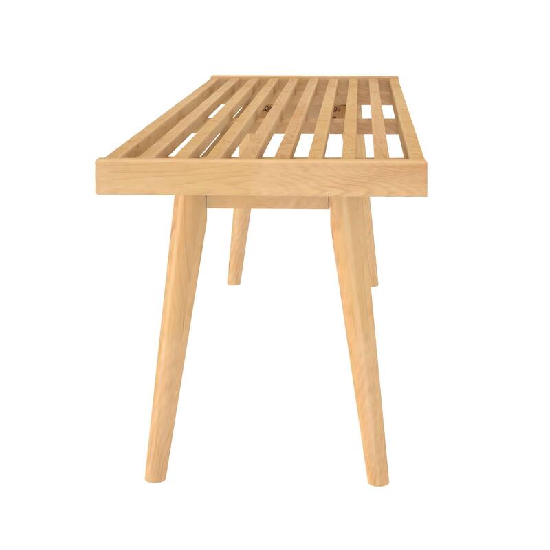Plank and Beam Mid Century Double Wood Entryway Bench